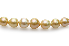 10-14mm Barock-Qualität Südsee Perlenhalskette in 18-Zoll Gold