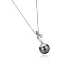 9-10mm AAA-Qualität Tahitisch Perlenanhänger in Winola Schwarz