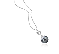 9-10mm AAA-Qualität Tahitisch Perlenanhänger in Samantha Schwarz