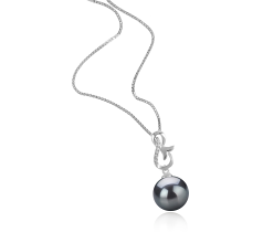 9-10mm AAA-Qualität Tahitisch Perlenanhänger in Haselnuss Schwarz