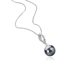9-10mm AAA-Qualität Tahitisch Perlenanhänger in Shamara Schwarz