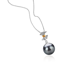 9-10mm AAA-Qualität Tahitisch Perlenanhänger in Belva Schwarz