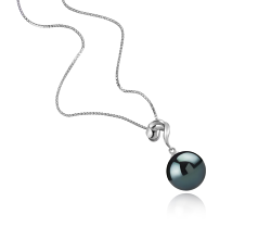 11-12mm AAA-Qualität Tahitisch Perlenanhänger in Lorna Schwarz