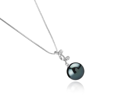 11-12mm AAA-Qualität Tahitisch Perlenanhänger in Angie Schwarz