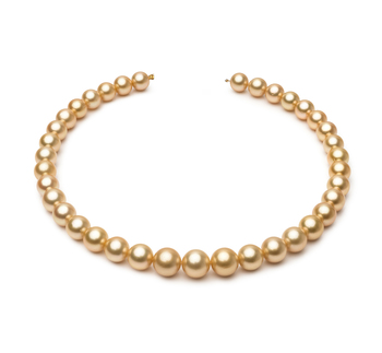 10.4-13.2mm AAA-Qualität Südsee Perlenhalskette in 18-Zoll Gold