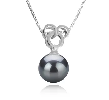 9-10mm AAA-Qualität Tahitisch Perlenanhänger in Adelina Schwarz 9-10mm AAA-Qualität Tahitisch Perlenanhänger in Adelina Schwarz