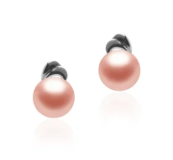 5-6mm AAA-Qualität Süßwasser Paar Ohrringe in Aria Rosa