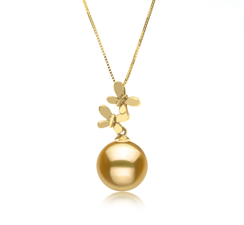 10-11mm AAA-Qualität Südsee Perlenanhänger in Barbara Gold