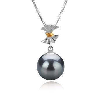 9-10mm AAA-Qualität Tahitisch Perlenanhänger in Belva Schwarz