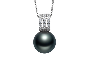 12-13mm AAA-Qualität Tahitisch Perlenanhänger in Colette Schwarz