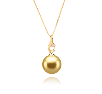 10-11mm AAA-Qualität Südsee Perlenanhänger in Darlene Gold