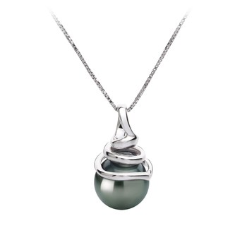 8-9mm AAA-Qualität Tahitisch Perlenanhänger in Demetria Schwarz