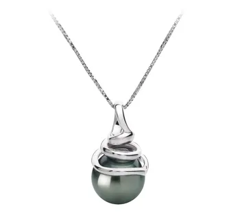 8-9mm AAA-Qualität Tahitisch Perlenanhänger in Demetria Schwarz