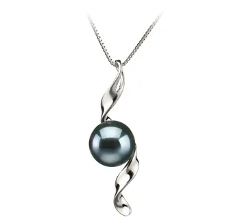 7-8mm AA-Qualität Japanische Akoya Perlenanhänger in Elva Schwarz 7-8mm AA-Qualität Japanische Akoya Perlenanhänger in Elva Schwarz