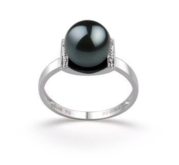 8-9mm AA-Qualität Japanische Akoya Perlenringe in Francine Schwarz