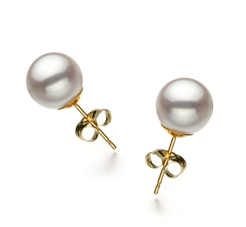 8.5-9mm Hanadama - AAAA-Qualität Japanische Akoya Paar Ohrringe in \Hanadama\ is a Japanese term used to describe the highest quality of Akoya pearls. It doesn't have a direct German translation, but in German it would still be referred to as \Hanadama\. 