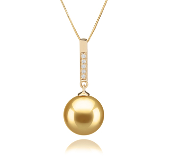 10-11mm AAA-Qualität Südsee Perlenanhänger in Janet Gold