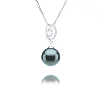 9-10mm AAA-Qualität Tahitisch Perlenanhänger in Kimberly Schwarz