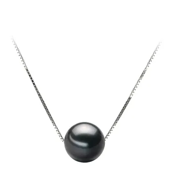 9-10mm AA-Qualität Tahitisch Perlenanhänger in Kristine Schwarz