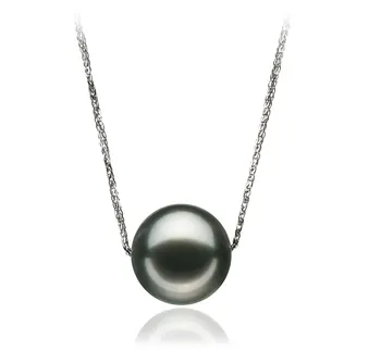 12-13mm AA-Qualität Tahitisch Perlenanhänger in Kristine Schwarz 12-13mm AA-Qualität Tahitisch Perlenanhänger in Kristine Schwarz