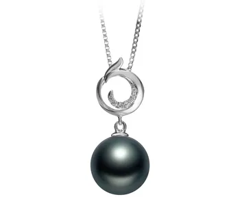 10-11mm AAA-Qualität Tahitisch Perlenanhänger in Linda Schwarz