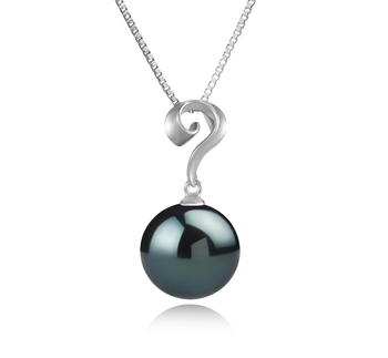 11-12mm AAA-Qualität Tahitisch Perlenanhänger in Lorna Schwarz