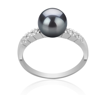 7-8mm AAA-Qualität Japanische Akoya Perlenringe in Marian Schwarz