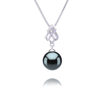 9-10mm AAA-Qualität Tahitisch Perlenanhänger in Merina Schwarz
