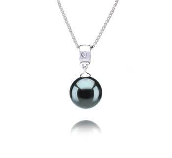 9-10mm AAA-Qualität Tahitisch Perlenanhänger in Nicole Schwarz