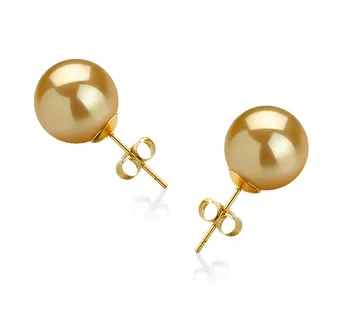10-11mm AAA-Qualität Südsee Paar Ohrringe in Gold 10-11mm AAA-Qualität Südsee Paar Ohrringe in Gold