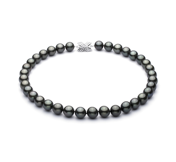10.9-13.8mm AAA-Qualität Tahitisch Perlenhalskette in Schwarz