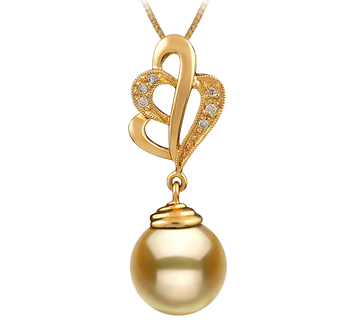 10-11mm AAA-Qualität Südsee Perlenanhänger in Besonnenheit Gold