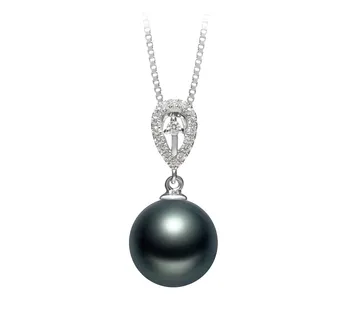 10-11mm AAA-Qualität Tahitisch Perlenanhänger in Regina Schwarz 10-11mm AAA-Qualität Tahitisch Perlenanhänger in Regina Schwarz