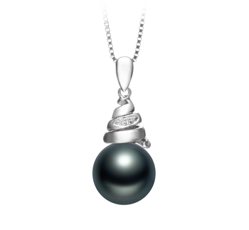 10-11mm AAA-Qualität Tahitisch Perlenanhänger in Romola Schwarz