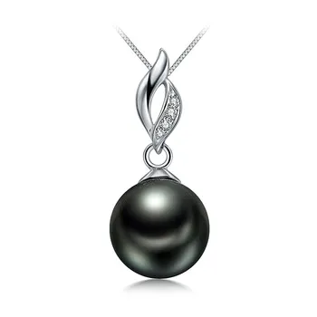 9-10mm AAA-Qualität Tahitisch Perlenanhänger in Lebenslauf Schwarz