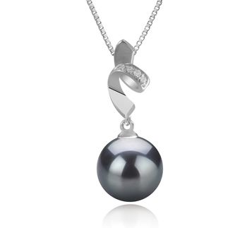 9-10mm AAA-Qualität Tahitisch Perlenanhänger in Winola Schwarz