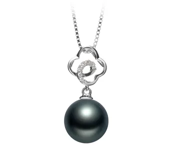 10-11mm AAA-Qualität Tahitisch Perlenanhänger in Yael Schwarz 10-11mm AAA-Qualität Tahitisch Perlenanhänger in Yael Schwarz
