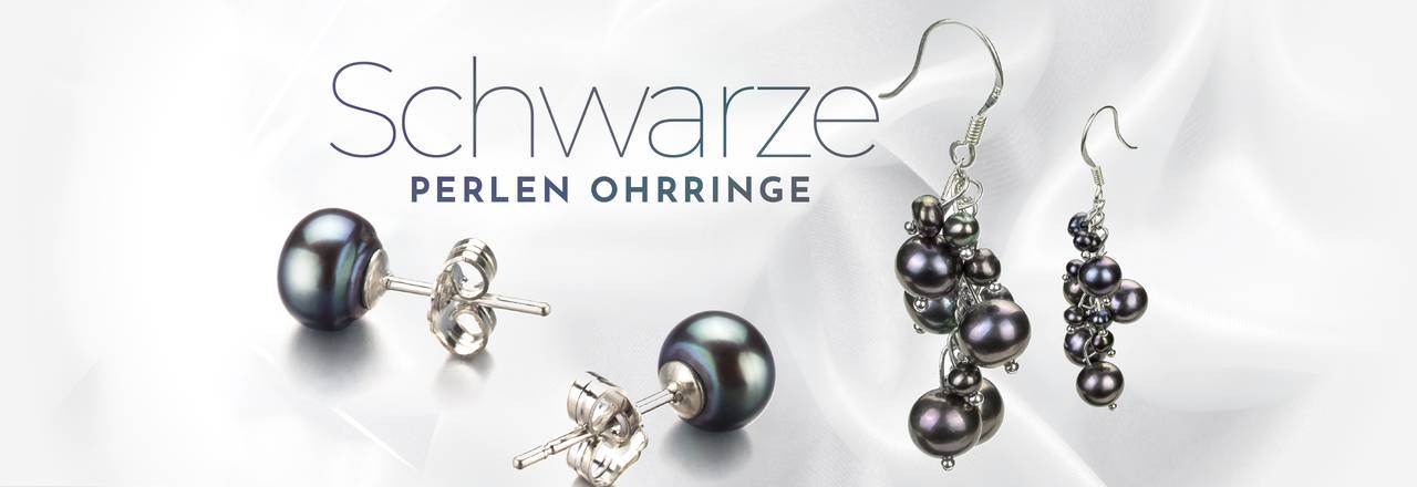 PearlsOnly Schwarze Perlenohrringe